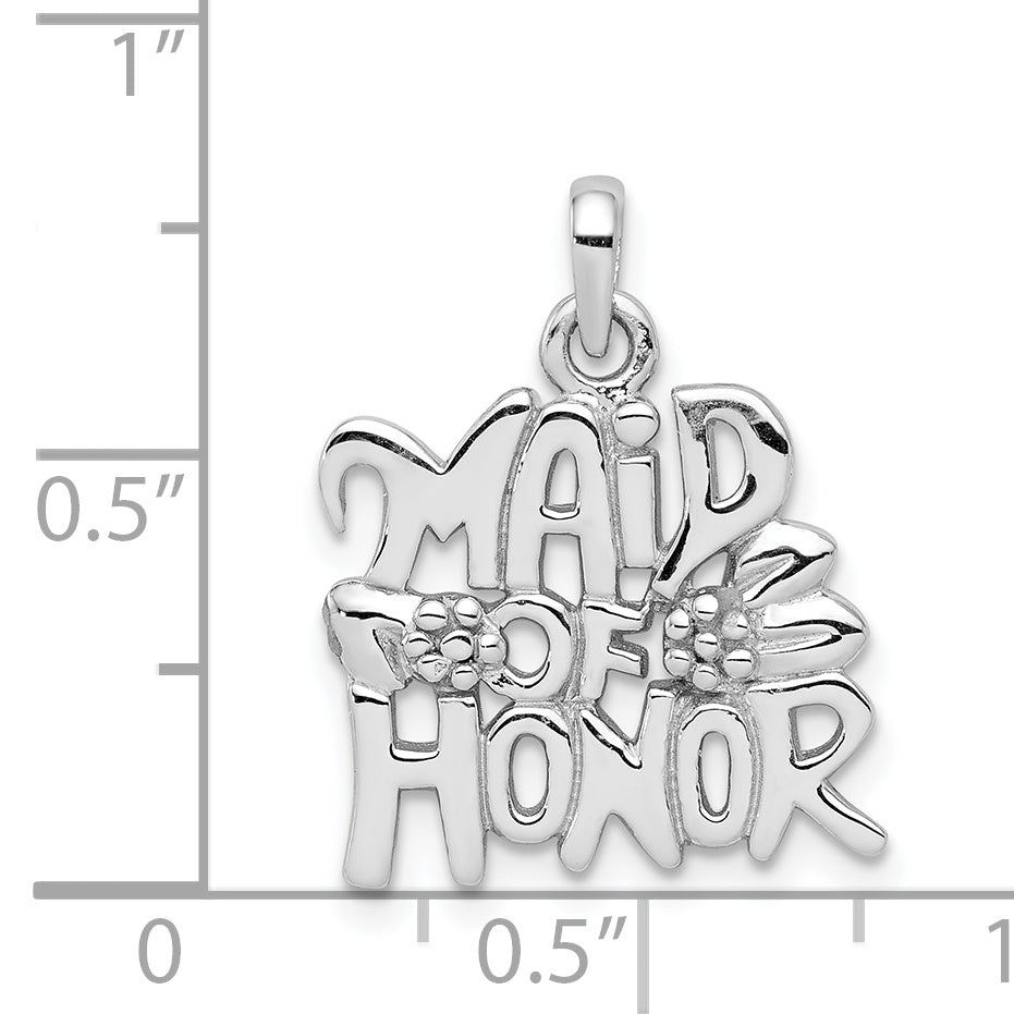 Sophia Jewelers Sterling Silver Maid of Honor Pendant with Rhodium Polish