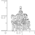 Sophia Jewelers Sterling Silver Maid of Honor Pendant with Rhodium Polish