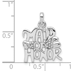 Sophia Jewelers Sterling Silver Maid of Honor Pendant with Rhodium Polish