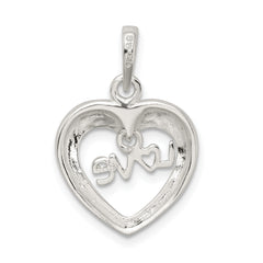 Sterling Silver 925 Polished Heart Pendant Elegant and Solid Design