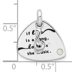 Sterling Silver Antique Guitar Pendant with Crystal Element Elegance by Sophia Jewelers