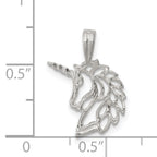 Sterling Silver 925 Polished Unicorn Charm with Anti-Tarnish Coating