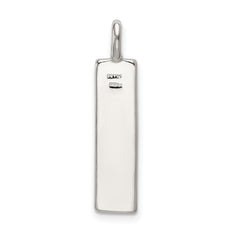Sterling Silver 925 Family Pendant with Black Enamel Polished Finish