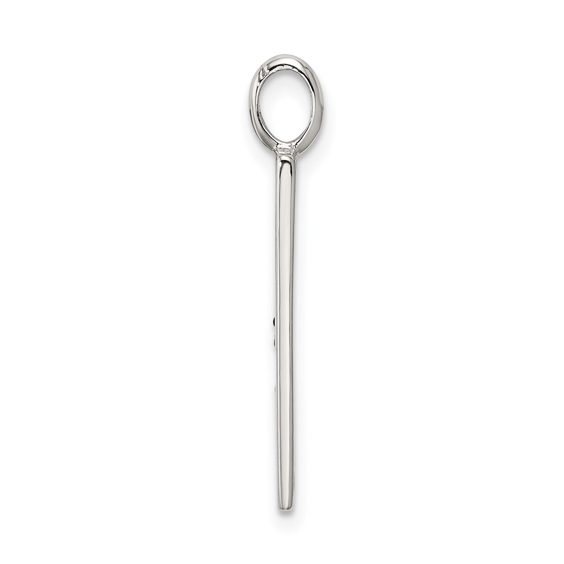 Sterling Silver 925 BELIEVE Pendant with Black Enamel Accent