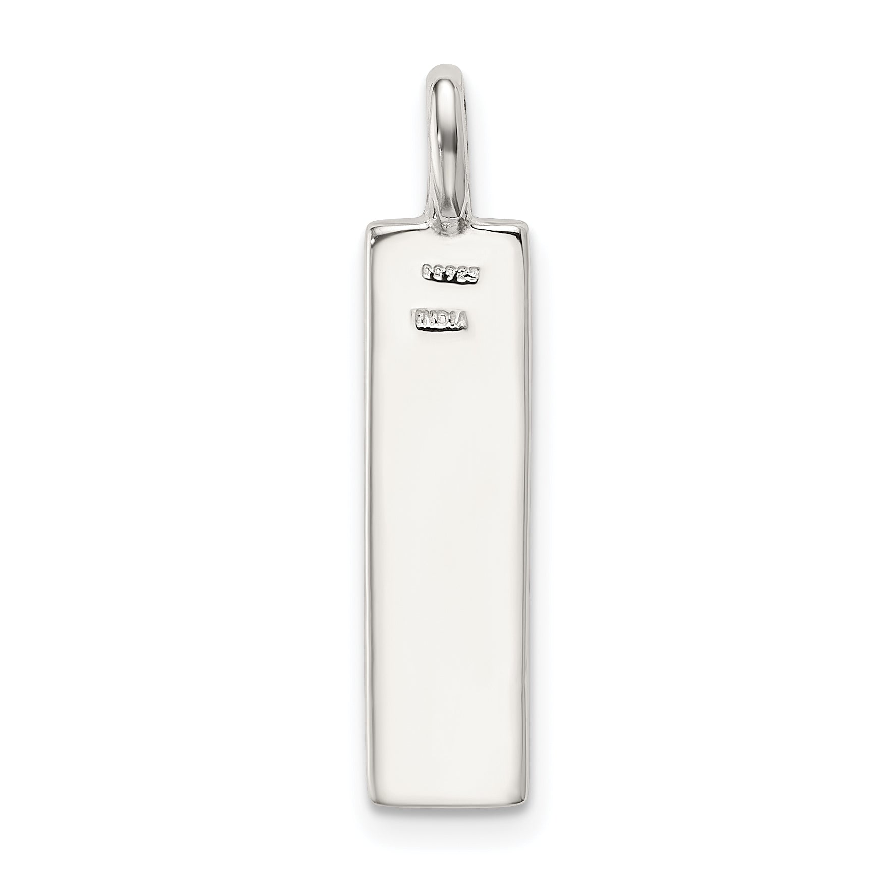 Sterling Silver 925 BELIEVE Pendant with Black Enamel Accent