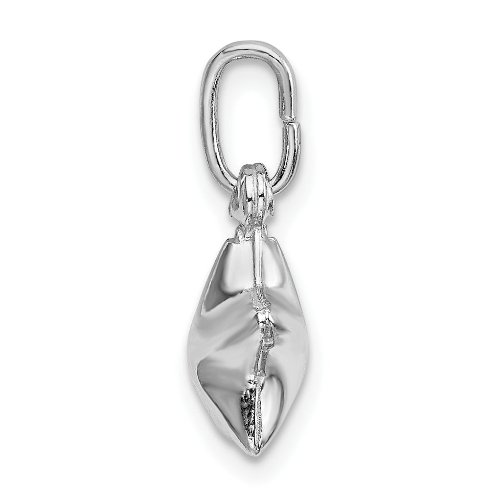Sterling Silver 925 Puffed Star Charm Polished Rhodium-Plated Handmade