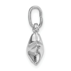 Sterling Silver 925 Puffed Star Charm Polished Rhodium-Plated Handmade