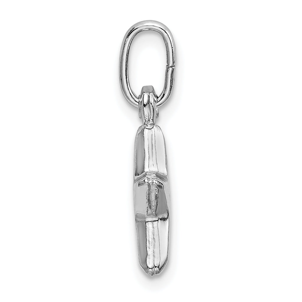 Sterling Silver Star Charm Pendant with Rhodium Polished Finish