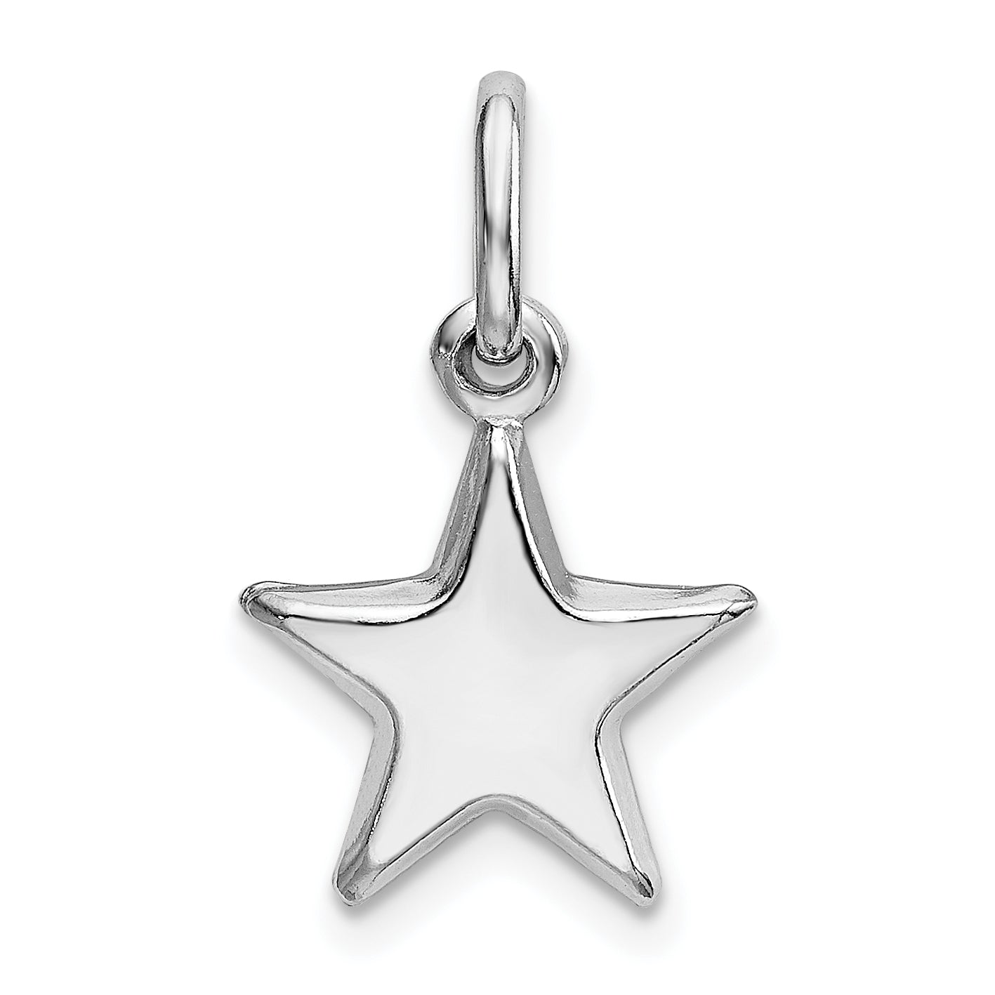 Sterling Silver Rhodium Plated Polished Star Charm Main image
