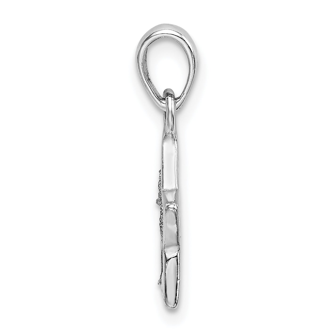 Sterling Silver Rhodium-Plated Enamel Star Pendant with Glitter Finish