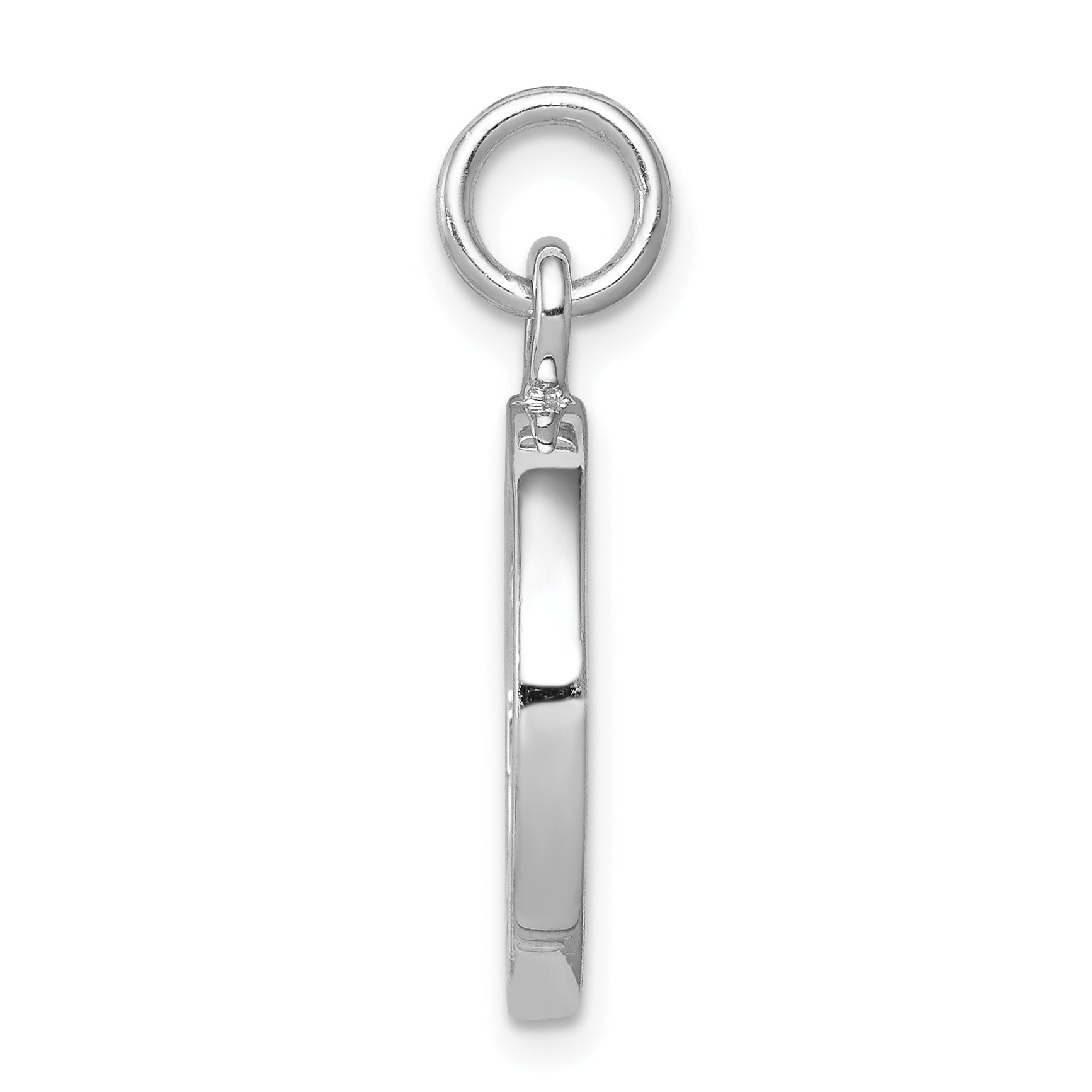 Sophia Jewelers Sterling Silver Polished Leaf Pendant Rhodium-Plated Elegance