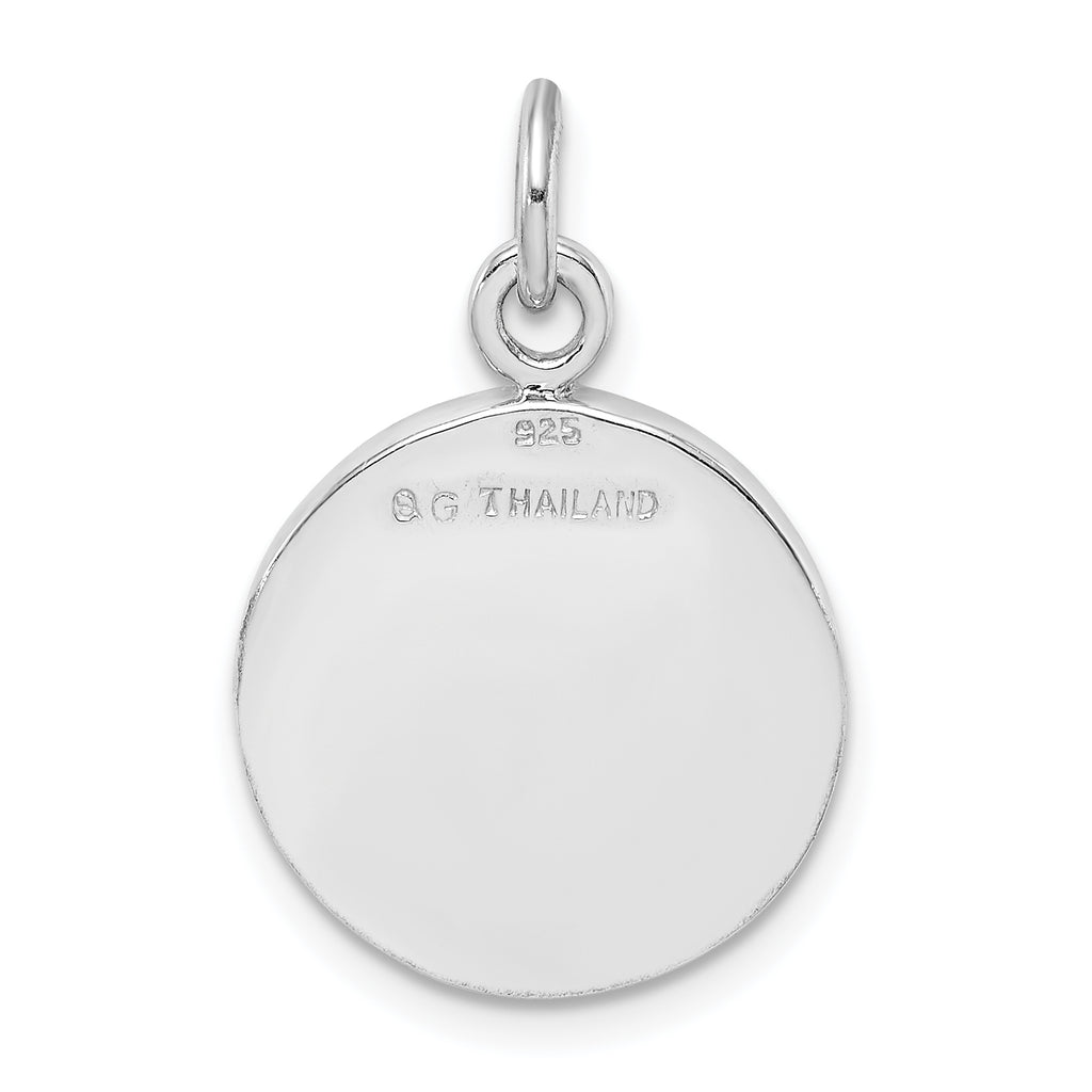 Sophia Jewelers Sterling Silver Polished Leaf Pendant Rhodium-Plated Elegance