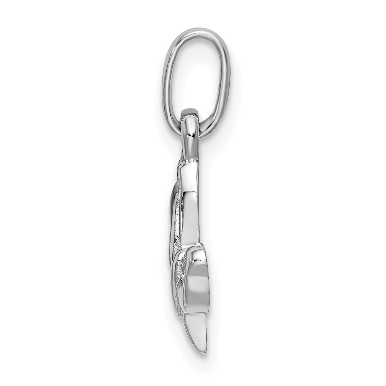 Sterling Silver 925 Butterfly Pendant with Rhodium Plated CZ