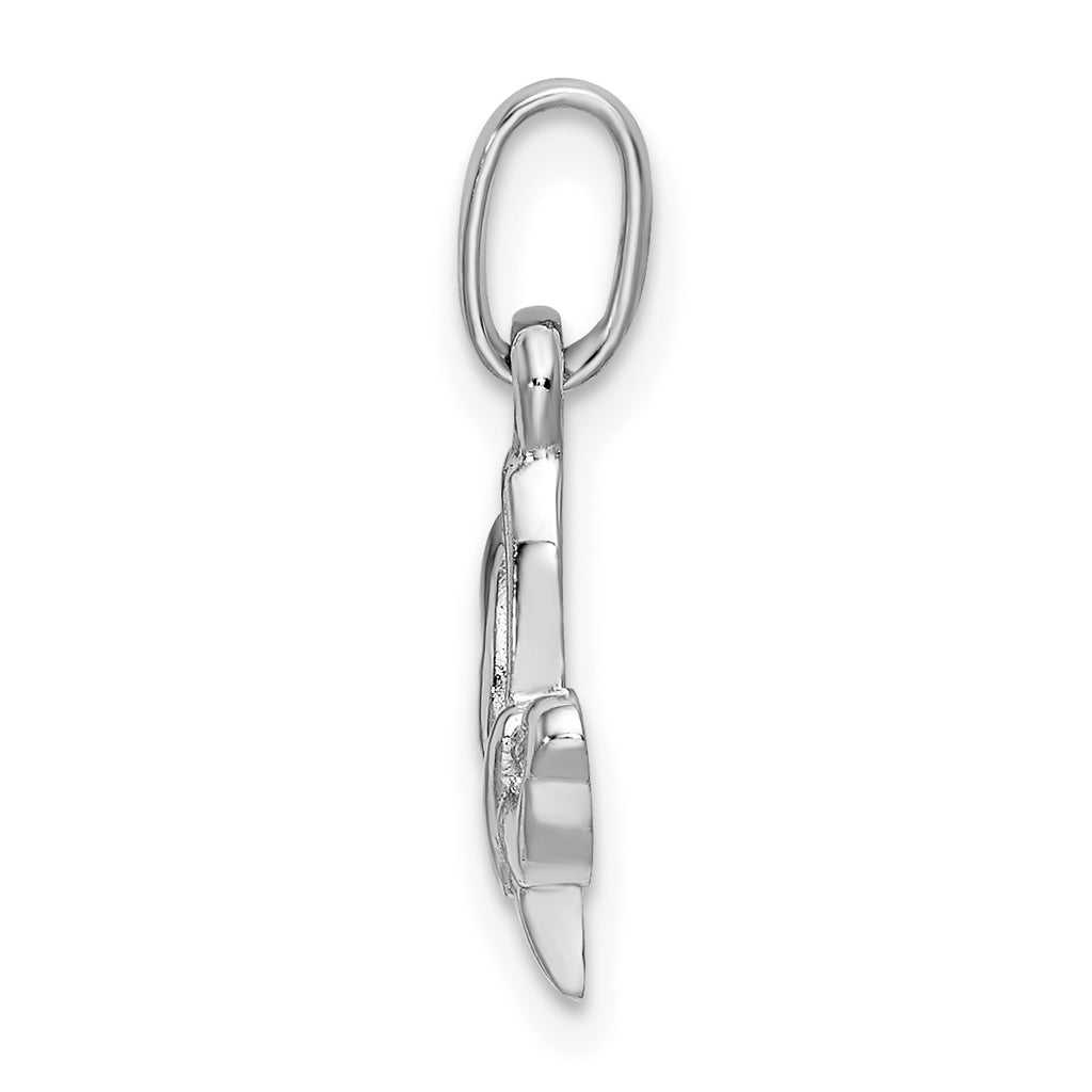 Sterling Silver 925 Butterfly Pendant with Rhodium Plated CZ