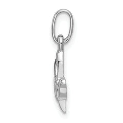 Sterling Silver 925 Butterfly Pendant with Rhodium Plated CZ
