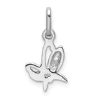 Sterling Silver 925 Butterfly Pendant with Rhodium Plated CZ