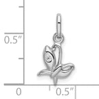 Sterling Silver 925 Butterfly Pendant with Rhodium Plated CZ