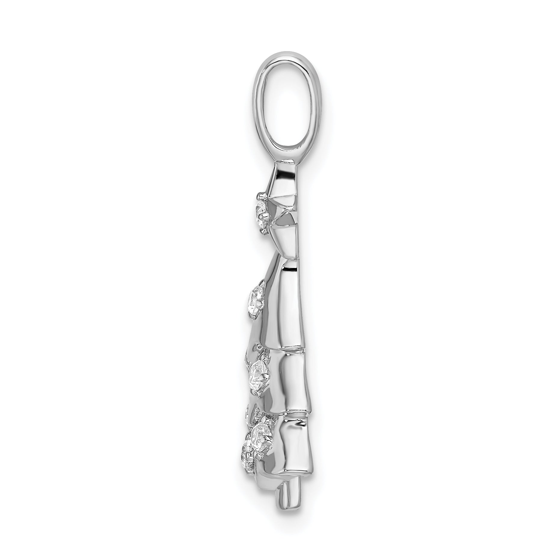 925 Sterling Silver Christmas Tree Pendant with Sparkling White CZ Stones Secondary image