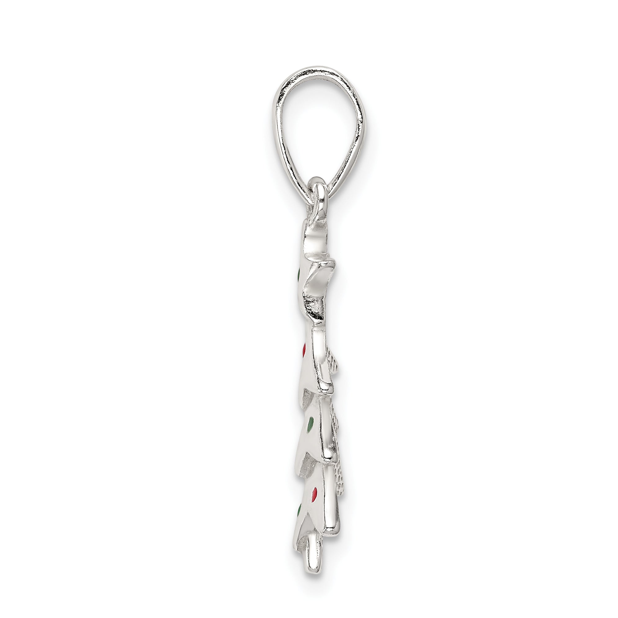 Sophia Jewelers 925 Sterling Silver Christmas Tree Pendant with Enamel Accents Secondary image