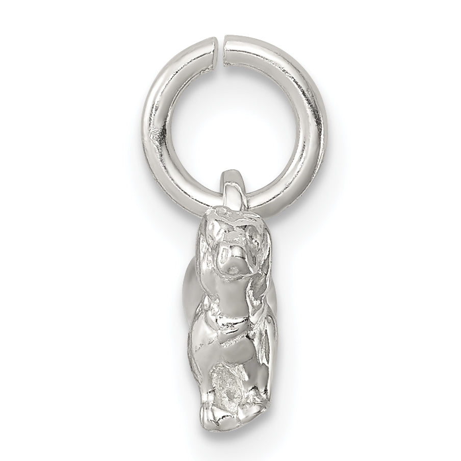 Sterling Silver 925 Dog Charm with Anti-Tarnish Solid Design Secondary image