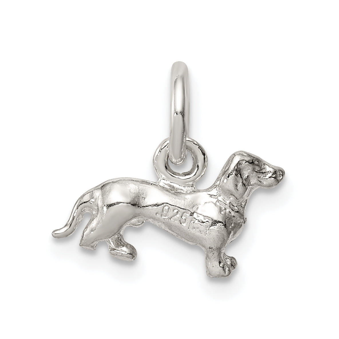 Sterling Silver 925 Dog Charm with Anti-Tarnish Solid Design