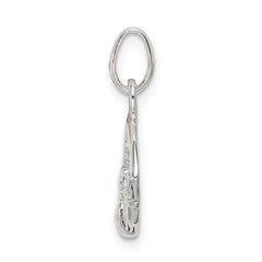 Sterling Silver 925 Claddagh Charm with Polished Anti-Tarnish Finish