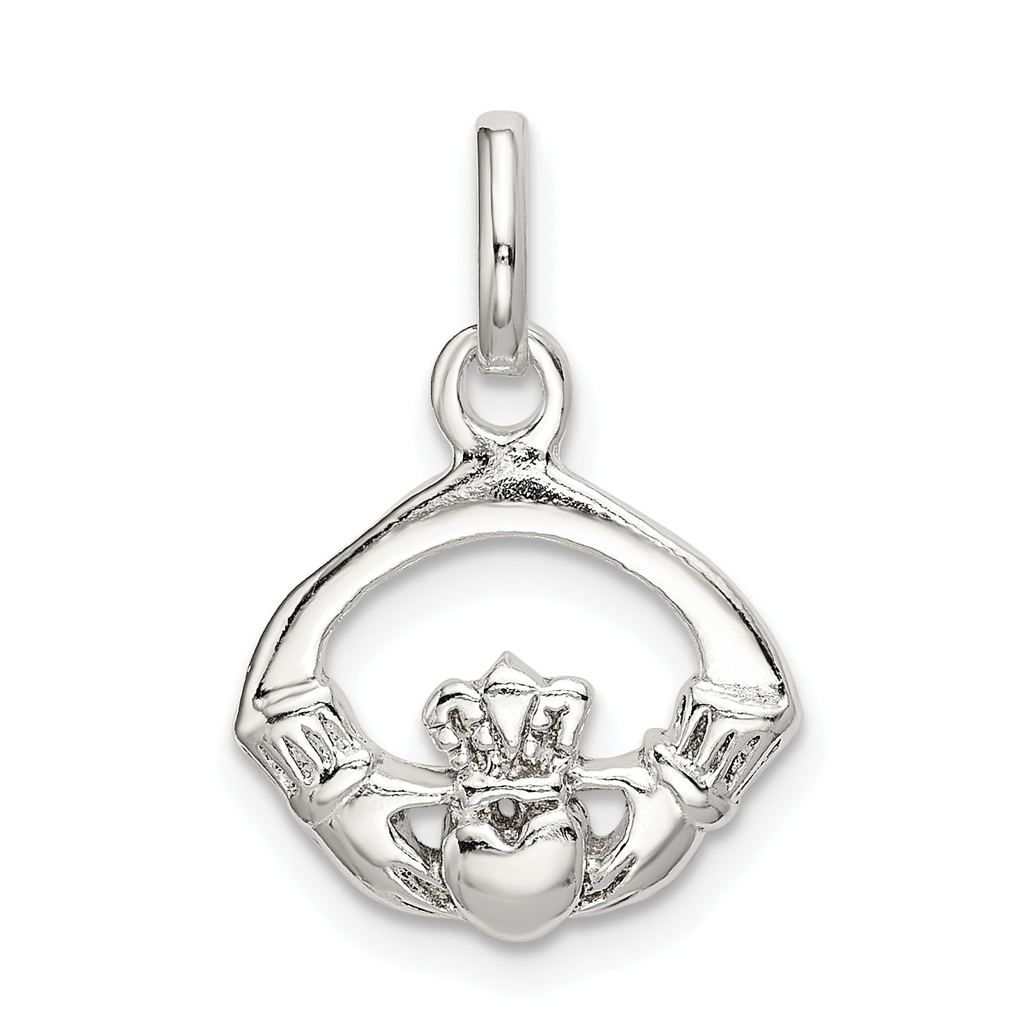 Sterling Silver Polished Claddagh Charm Main image