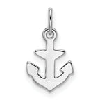 Sterling Silver Rhod-plated Polished Anchor Charm