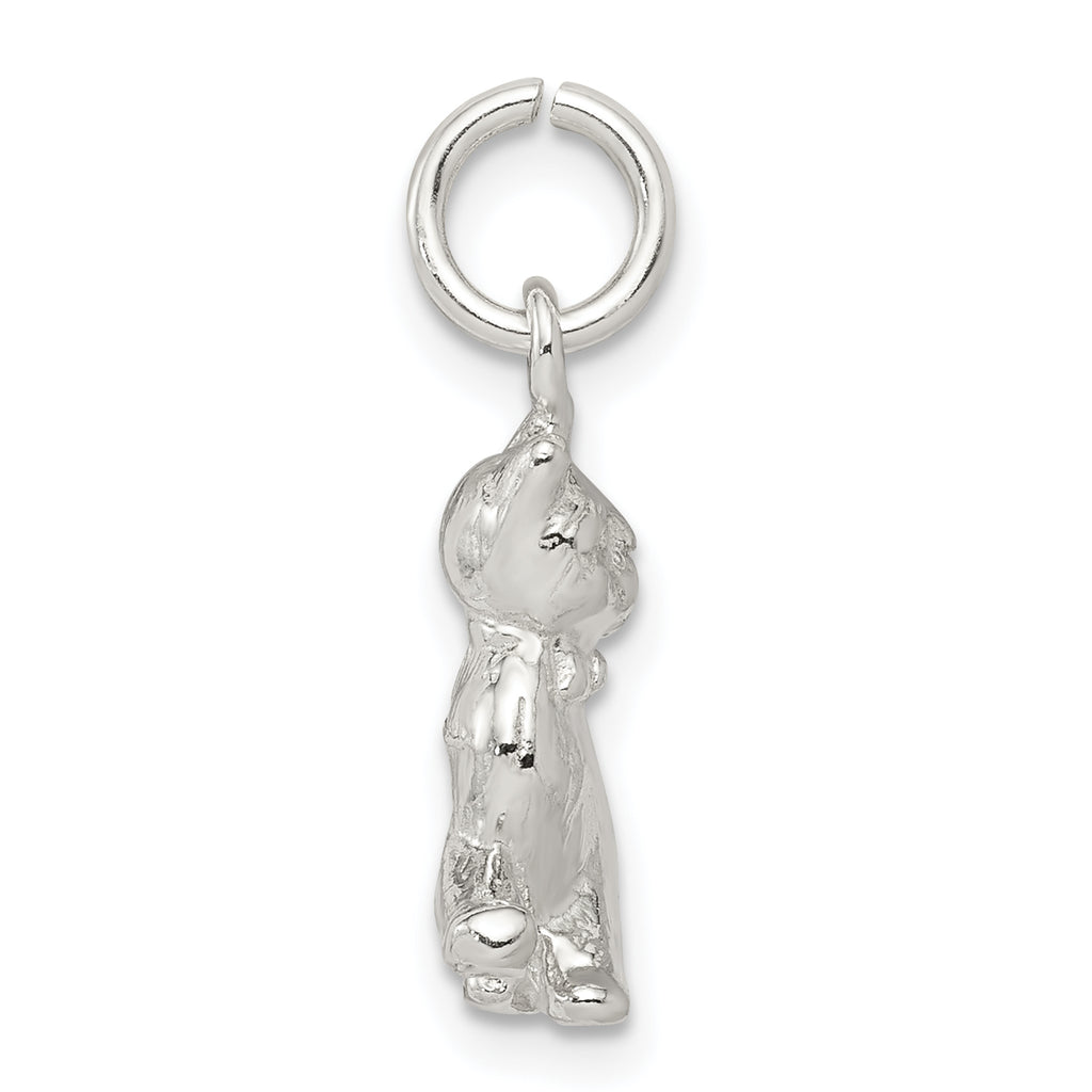 Sterling Silver 925 Cat Charm with Anti-Tarnish Cast Design