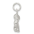 Sterling Silver 925 Cat Charm with Anti-Tarnish Cast Design
