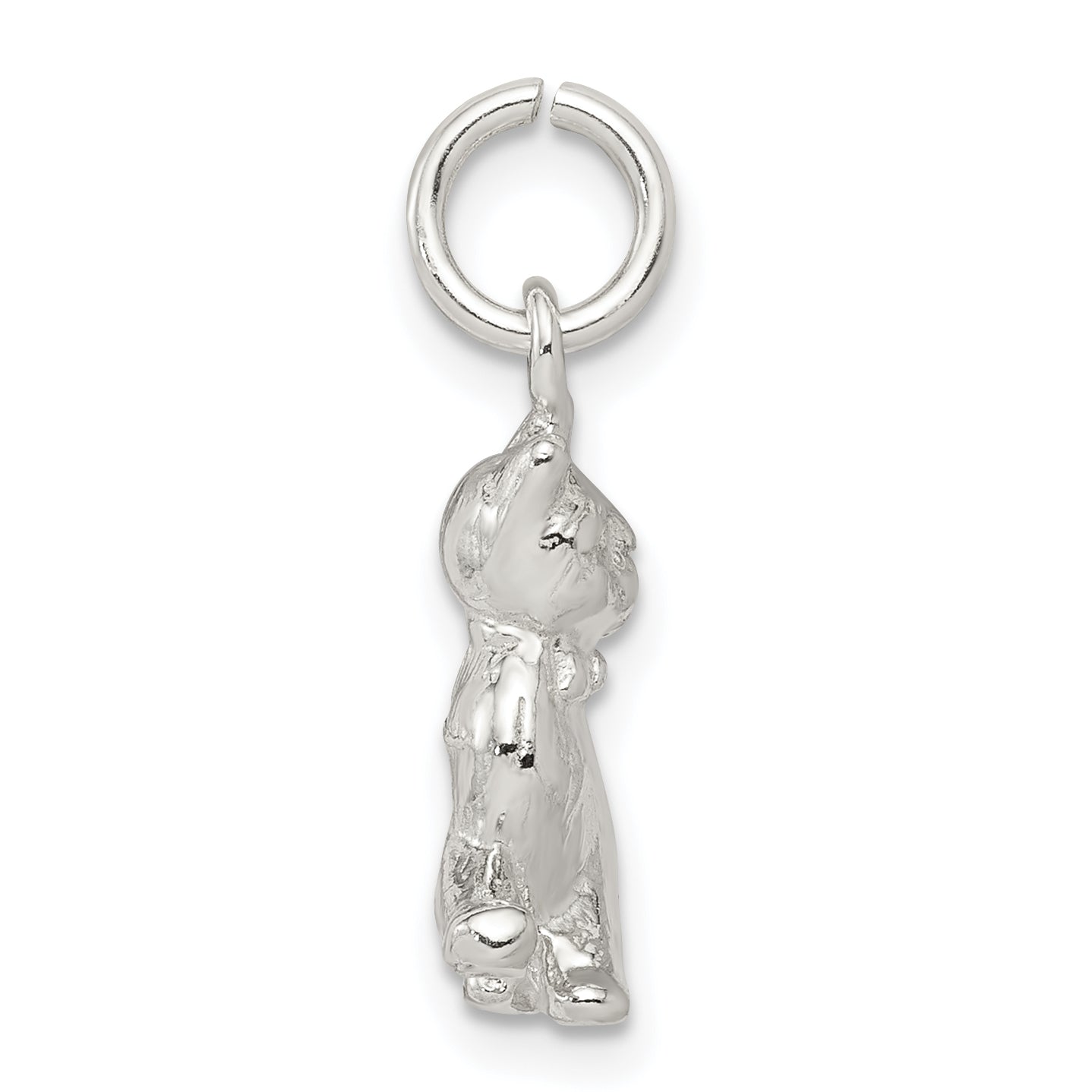 Sterling Silver 925 Cat Charm with Anti-Tarnish Cast Design