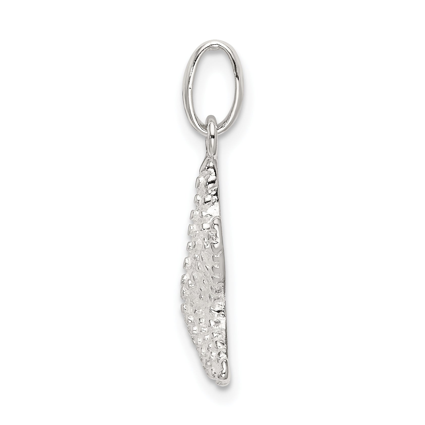 925 Sterling Silver Starfish Charm with Polished Textured Finish for Men Secondary image