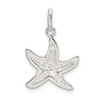 925 Sterling Silver Starfish Charm with Polished Textured Finish for Men