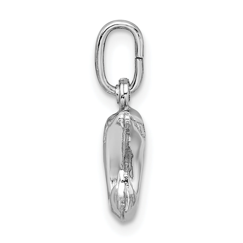 Sterling Silver 925 Jumping Dolphin Pendant with Rhodium Polish