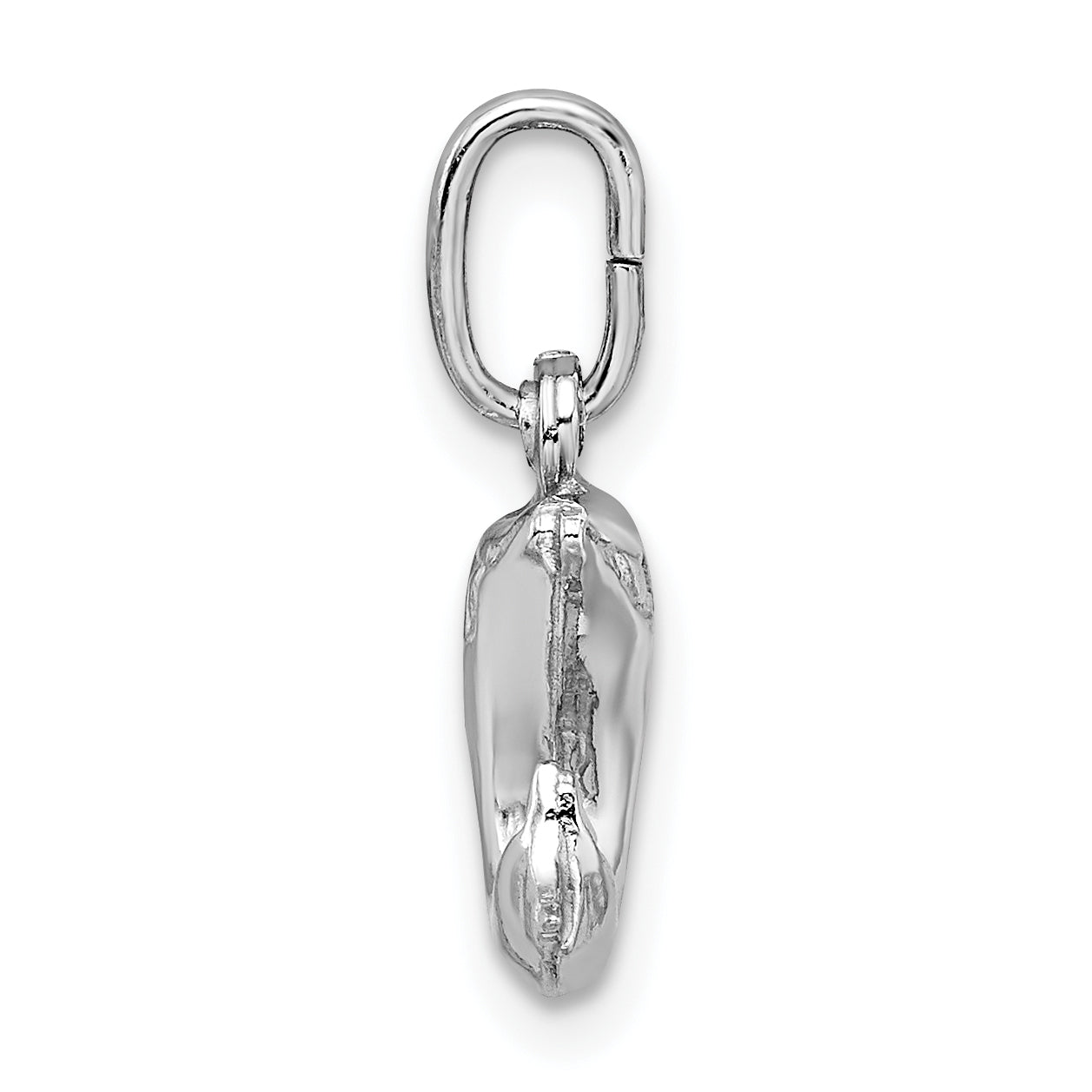 Sterling Silver 925 Jumping Dolphin Pendant with Rhodium Polish