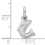 Sterling Silver 925 Jumping Dolphin Pendant with Rhodium Polish