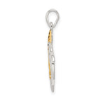 Sterling Silver Gold-Tone Dolphin Pendant with Polished Finish