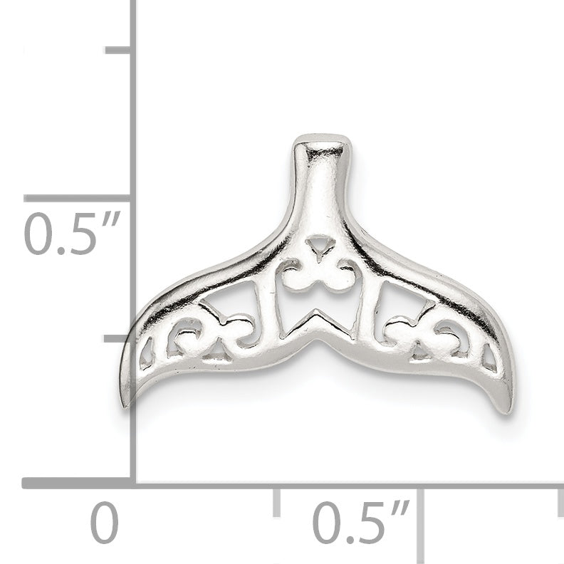 Sophia Jewelers 925 Sterling Silver Filigree Whale Tail Pendant Polished Elegant Design
