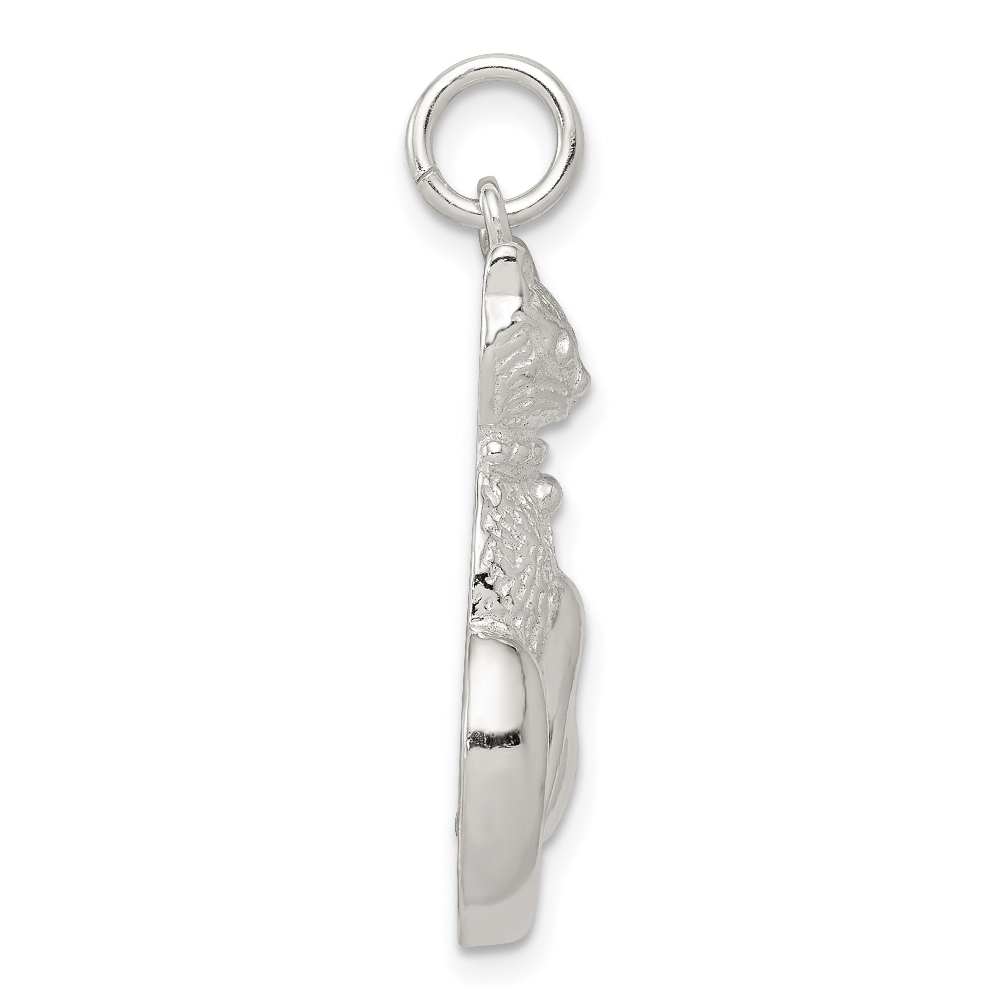 Sterling Silver 925 Cat Charm with Anti-Tarnish Solid Design Secondary image