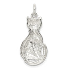 Sterling Silver 925 Cat Charm with Anti-Tarnish Solid Design