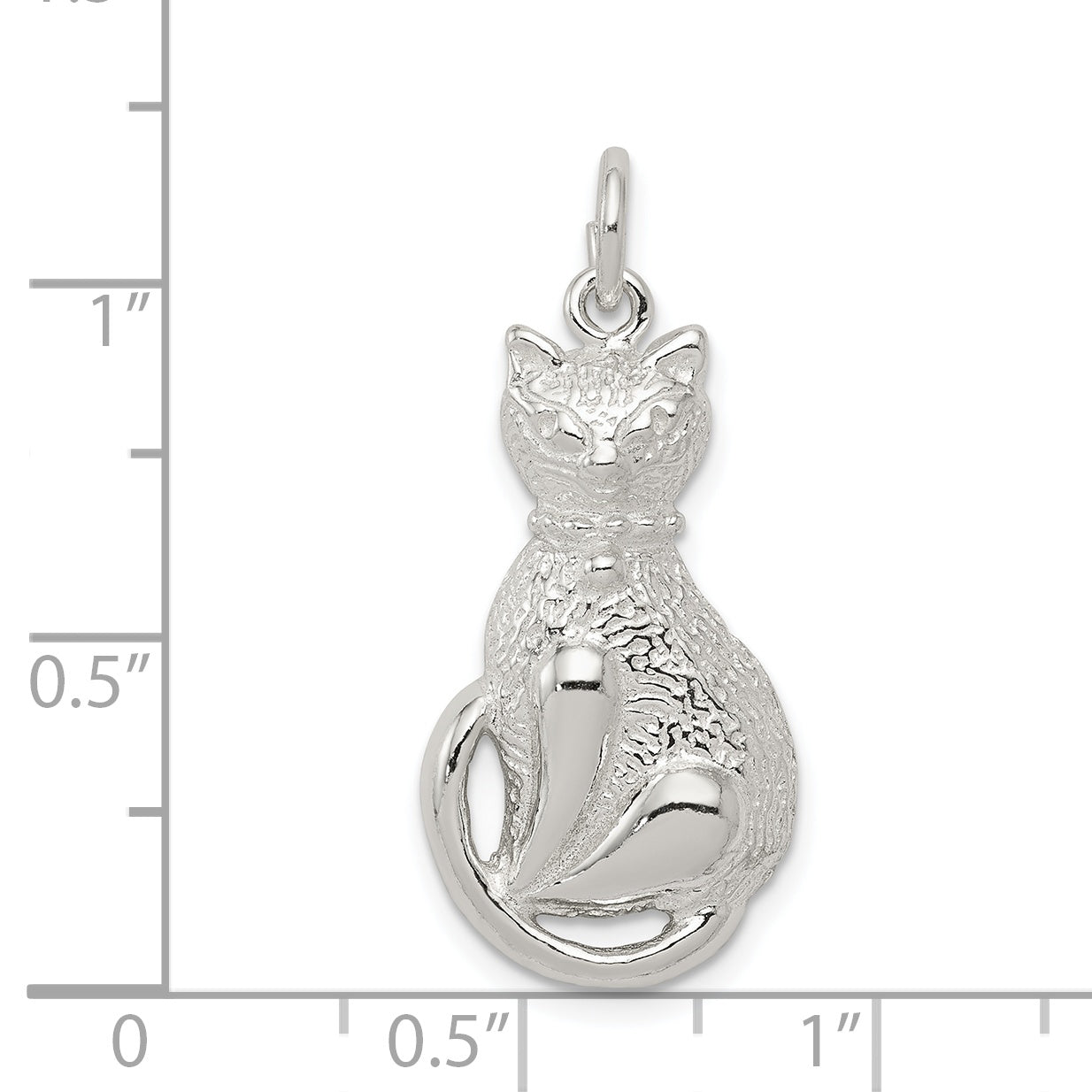 Sterling Silver 925 Cat Charm with Anti-Tarnish Solid Design