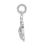 Sophia Jewelers Sterling Silver Turtle Pendant with Polished Rhodium Finish