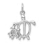 Sterling Silver Rhodium-plated Turtles Pendant