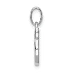 Sterling Silver 925 Enamel Glitter Apple Charm with Rhodium Finish