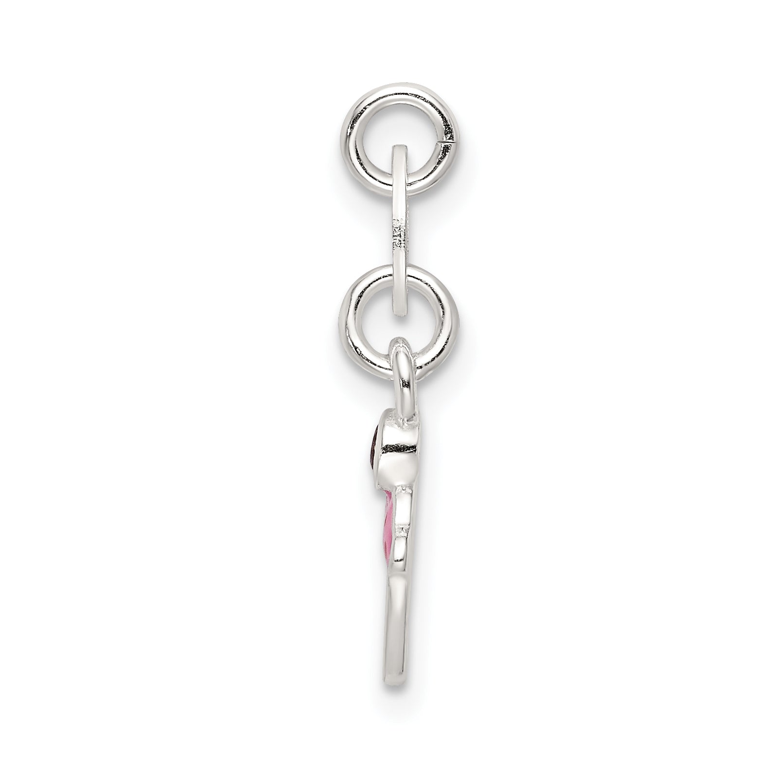 Sophia Jewelers Sterling Silver Cupcake Charm with Garnet and Enamel Finish