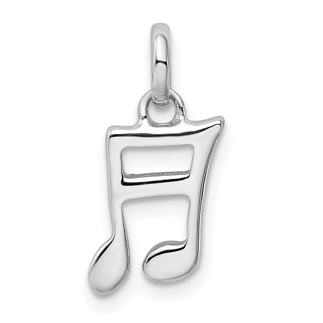 Sterling Silver Rhodium-plated Music Note Pendant Main image