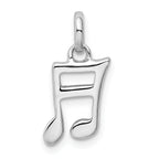 Sterling Silver Rhodium-plated Music Note Pendant