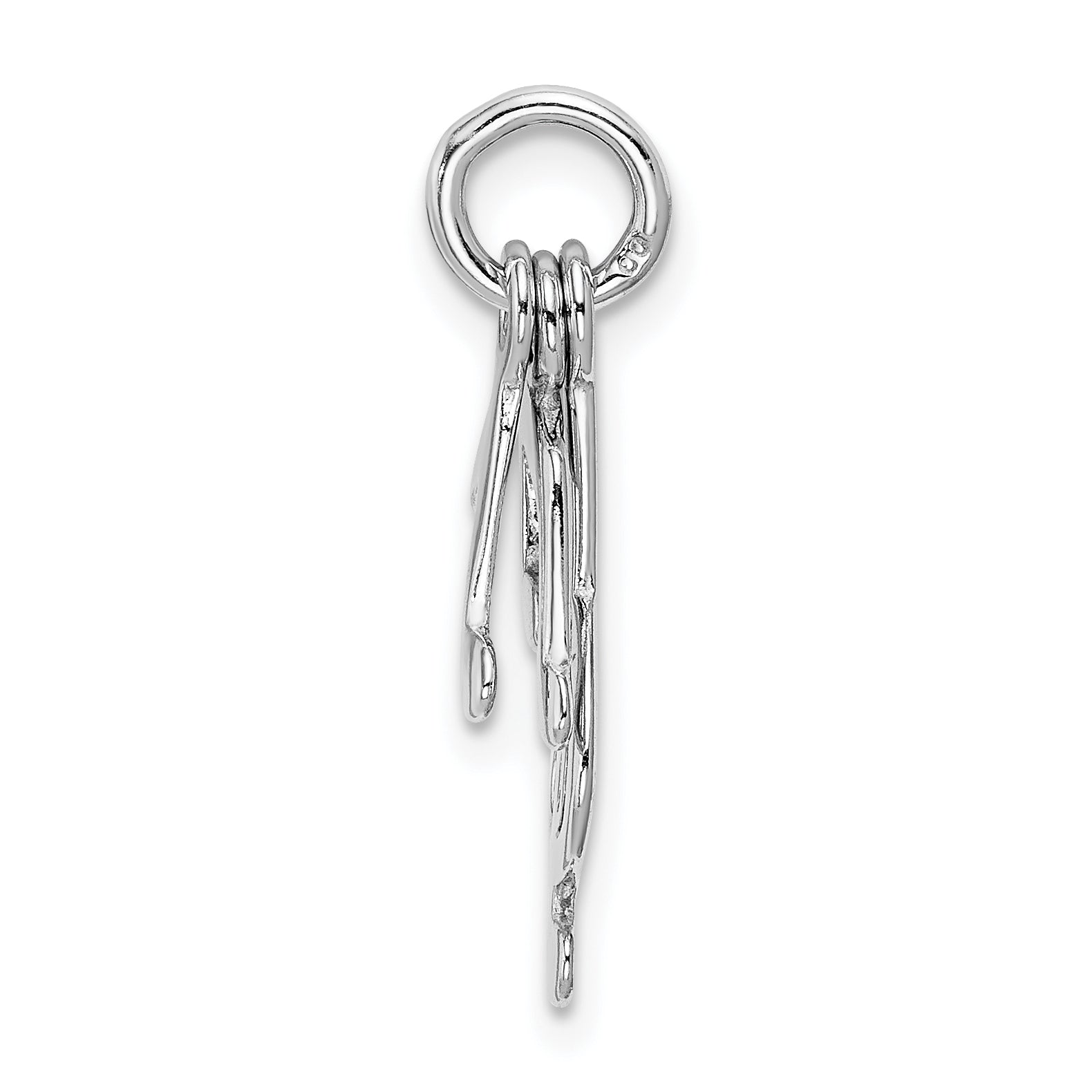 Sterling Silver 925 Music Note Charm with Rhodium Polished Finish