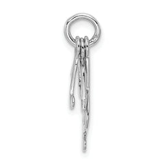 Sterling Silver 925 Music Note Charm with Rhodium Polished Finish