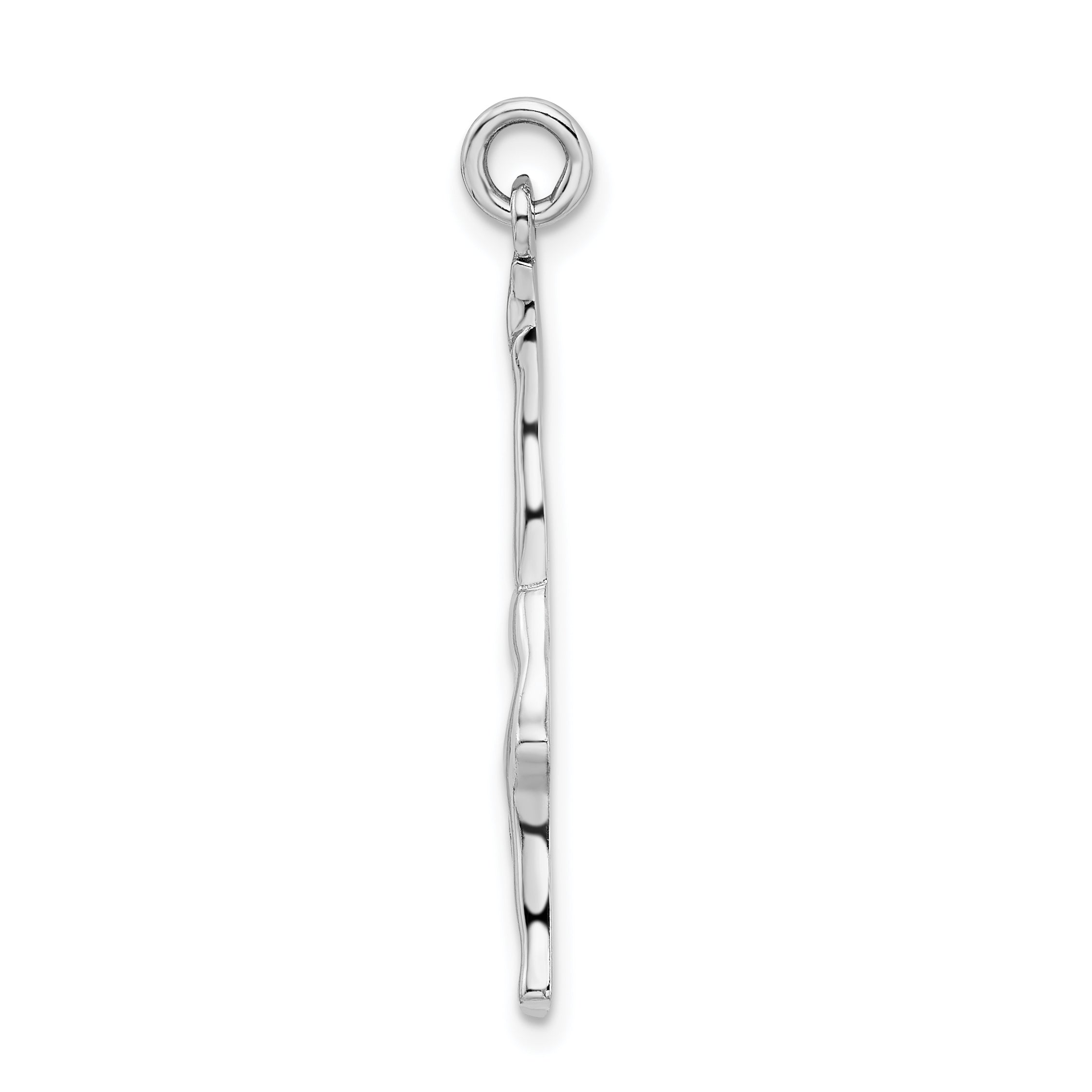 Sterling Silver Gymnast Pendant with Rhodium Polish Finish